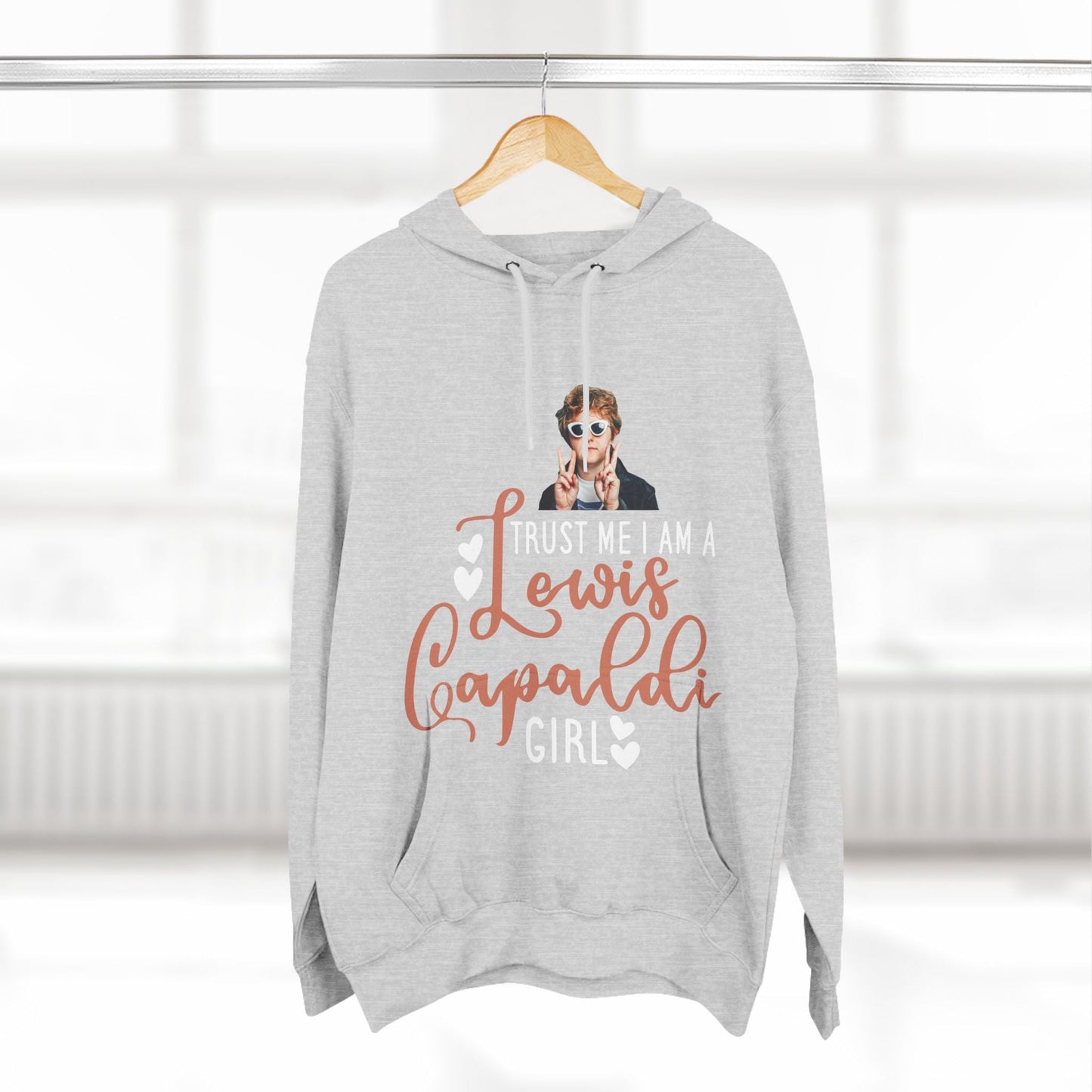 Lewis Capaldi Three-Panel Fleece Hoodie - Trust me I am a Lewis Capaldi girl