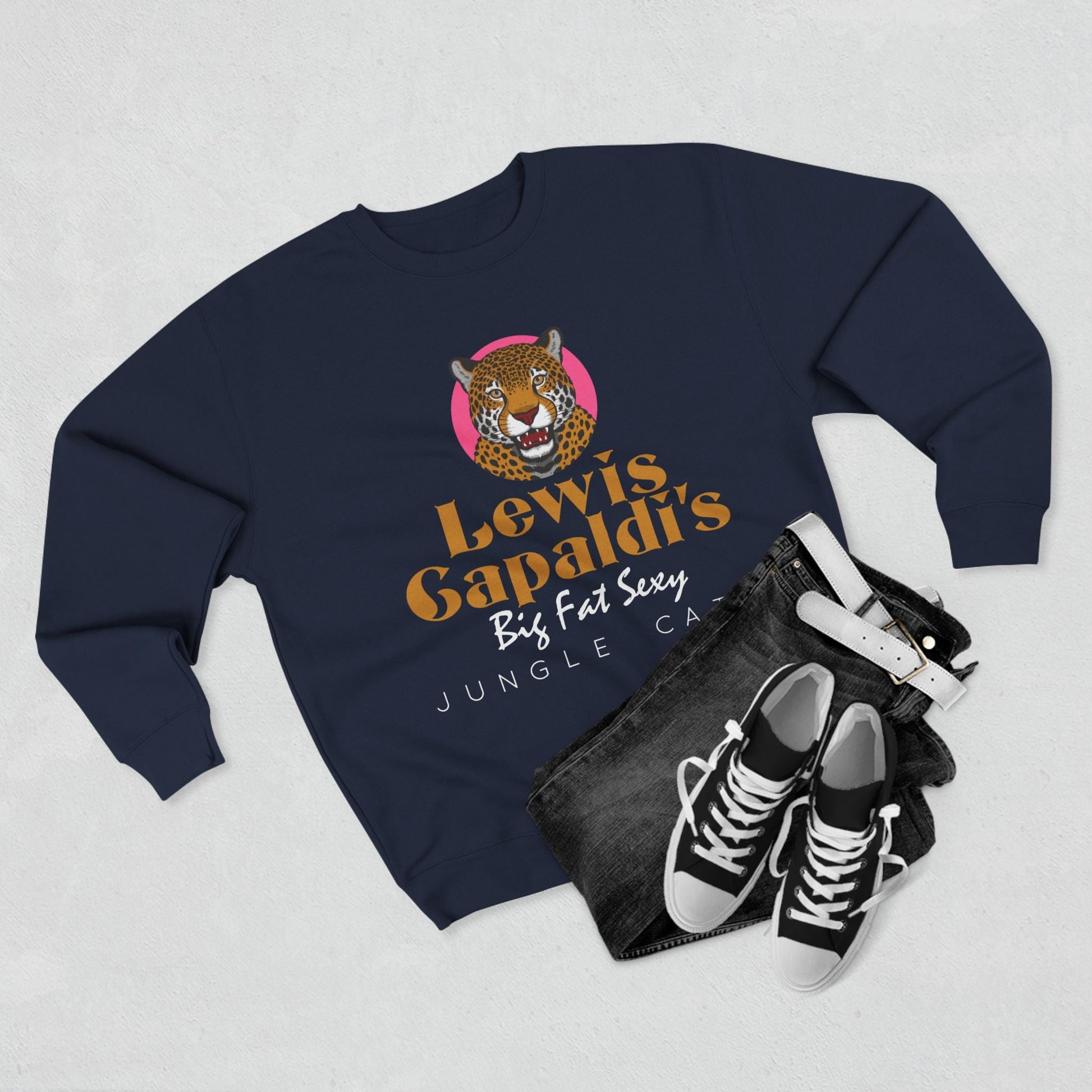 Lewis Capaldi Unisex Crewneck Sweatshirt - Big Fat Sexy Jungle Cats - Sweatshirt