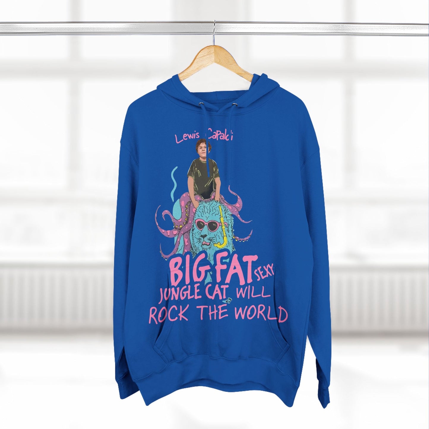 Lewis Capaldi Three-Panel Fleece Hoodie - Big Fat Sexy jungle cats