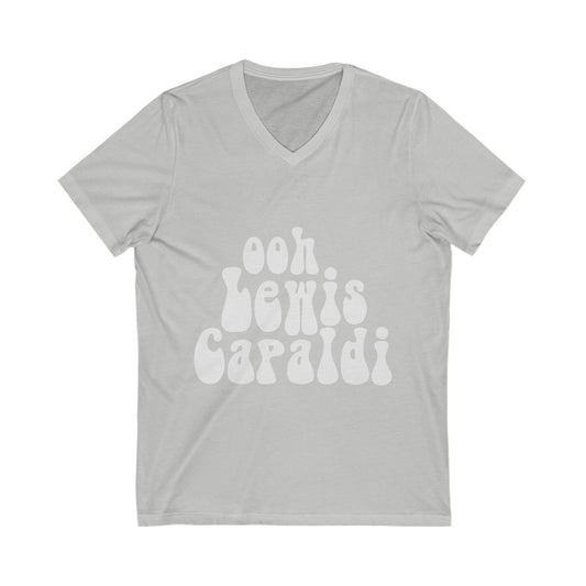 Lewis Capaldi Unisex Jersey Short Sleeve V-Neck Tee - ooh Lewis Capaldi