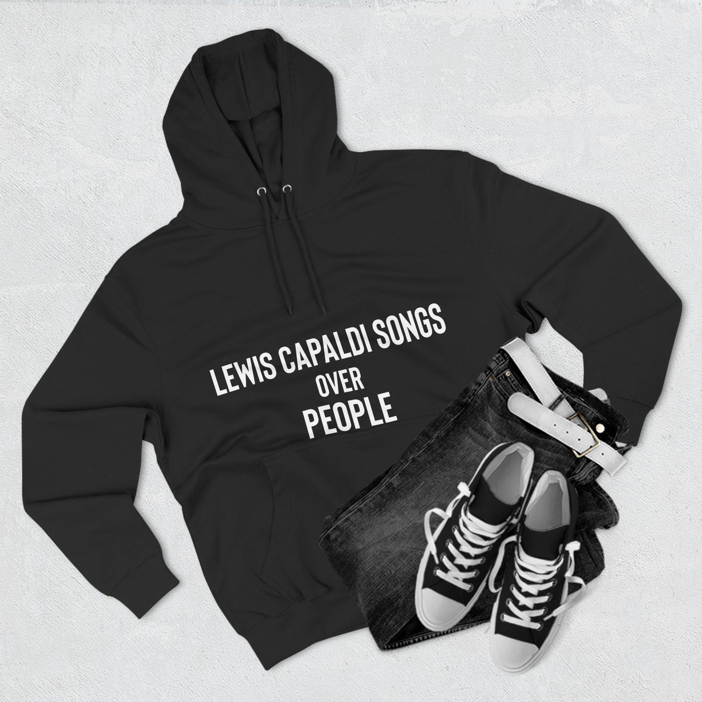 Lewis Capaldi Three-Panel Fleece Hoodie - Lewis Capaldi songs over people