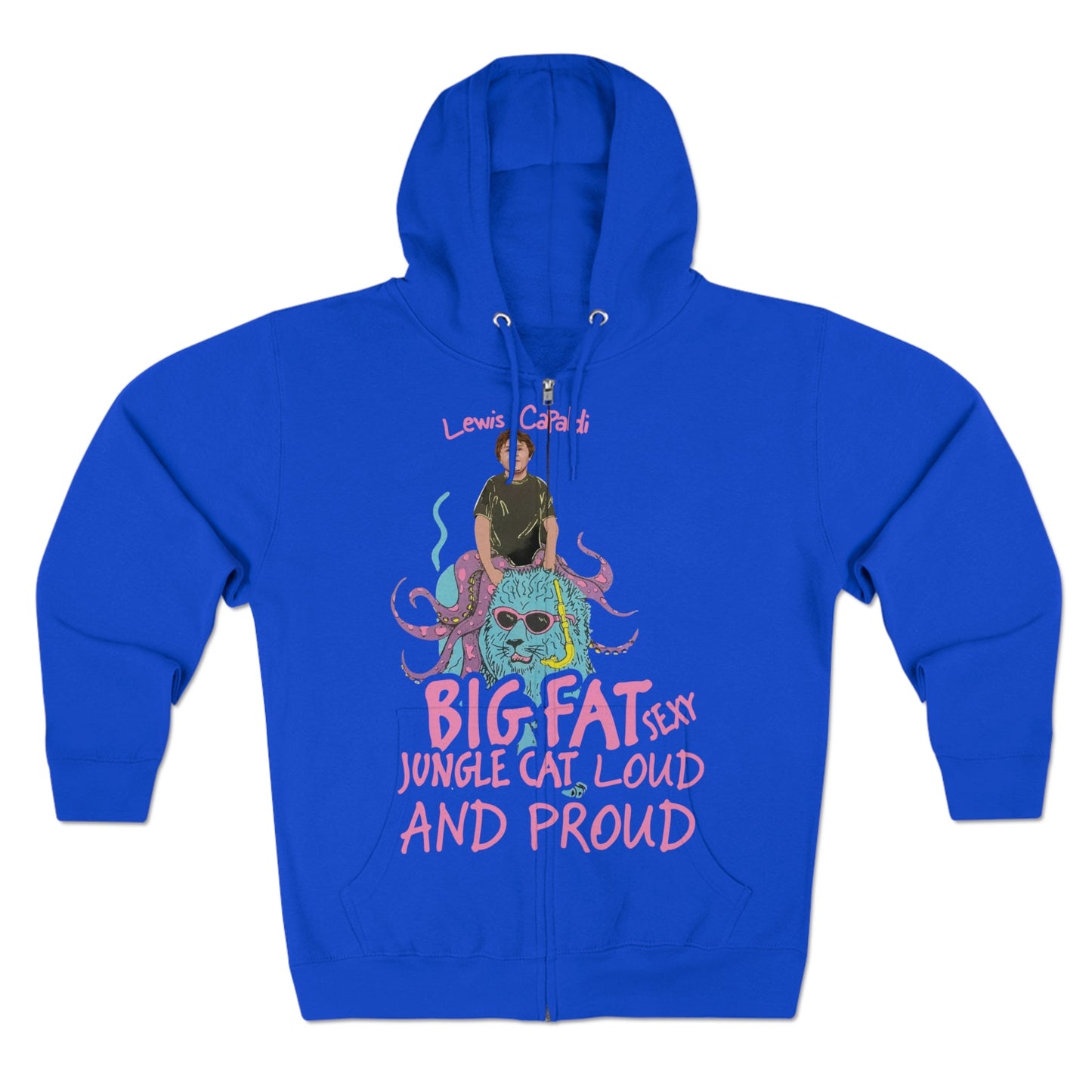 Lewis Capaldi Unisex Zip Hoodie - Big Fat Sexy Jungle Cats