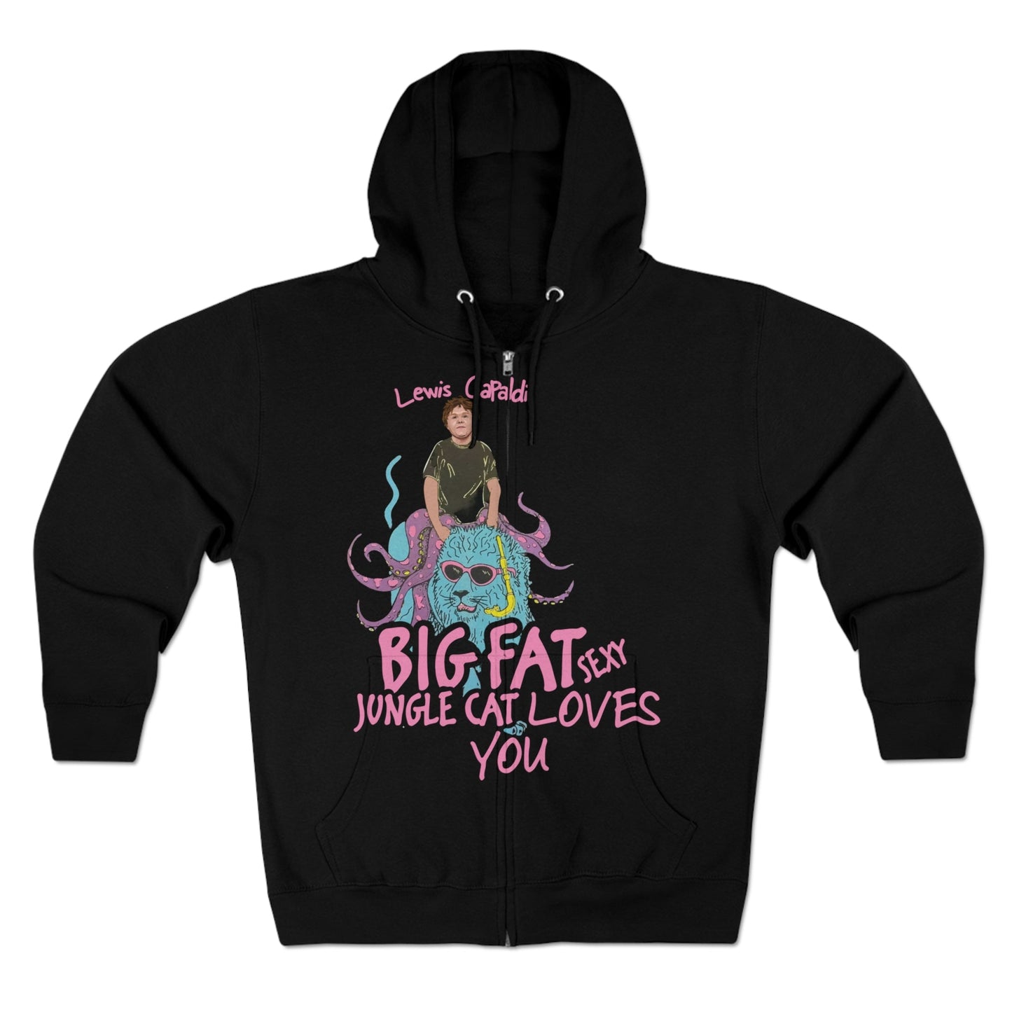 Lewis Capaldi Unisex Zip Hoodie - Big Fat Sexy Jungle Cats