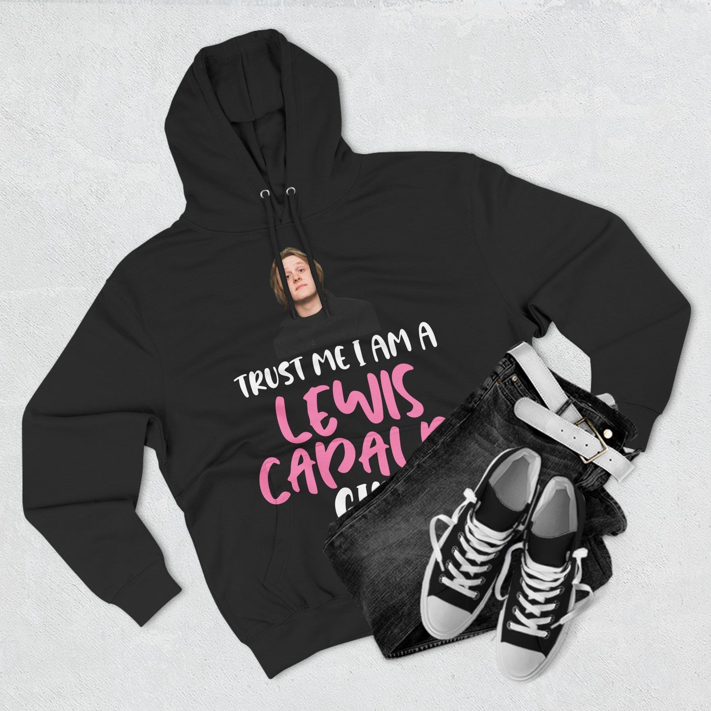 Lewis Capaldi Three-Panel Fleece Hoodie - Trust me I am a Lewis Capaldi girl