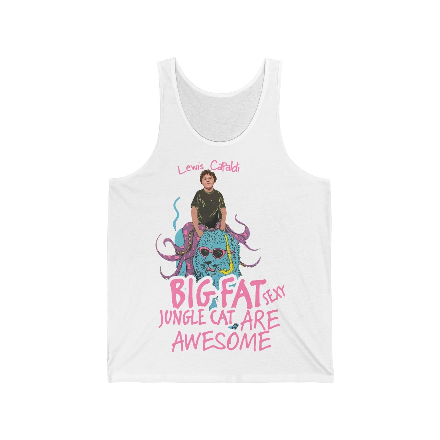 Lewis Capaldi Unisex Jersey Tank Top - Big Fat Sexy jungle cats