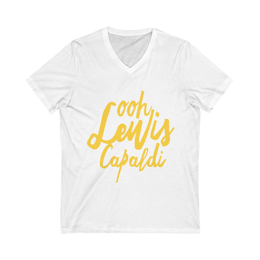 Lewis Capaldi Unisex Jersey Short Sleeve V-Neck Tee - ooh Lewis Capaldi