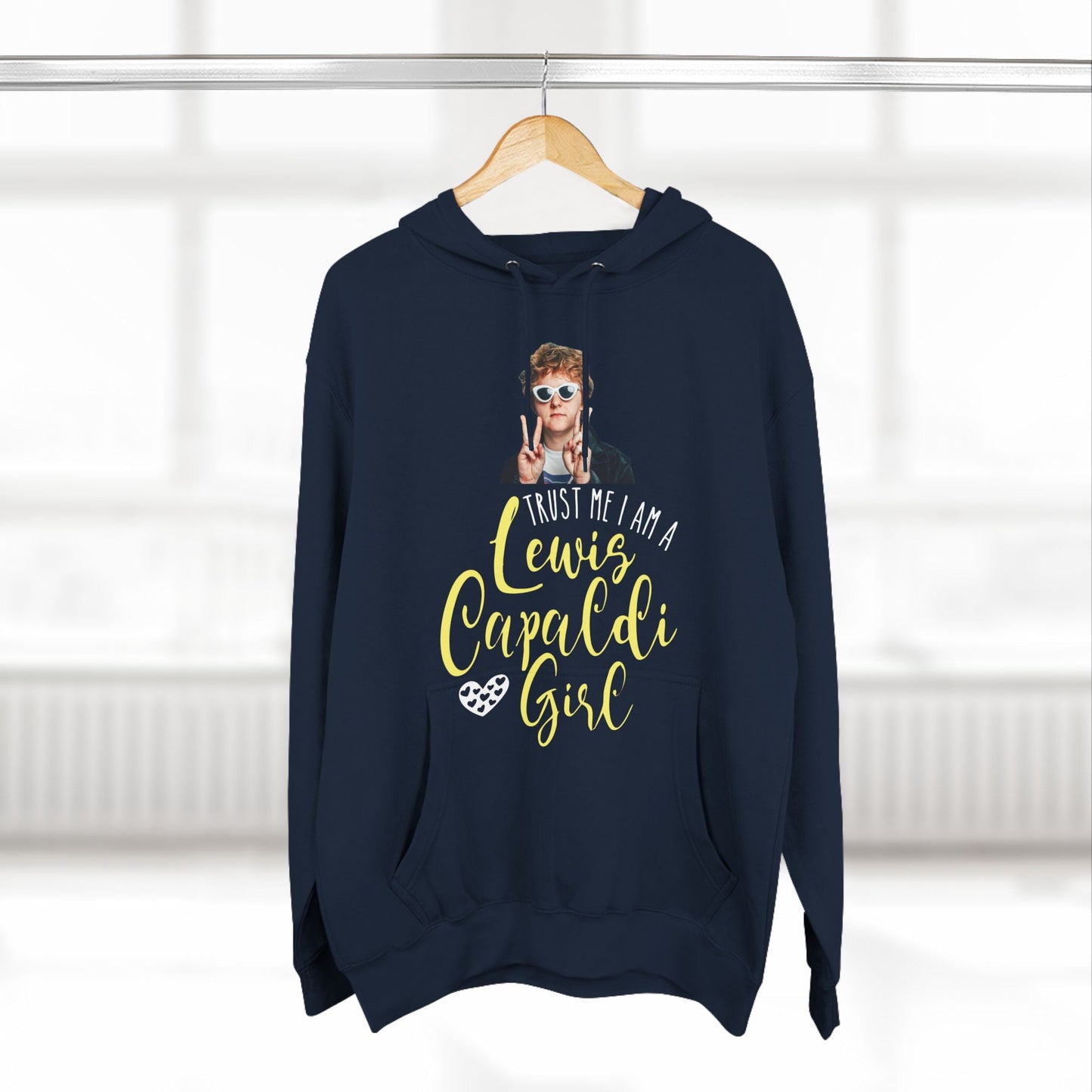 Lewis Capaldi Three-Panel Fleece Hoodie - Trust me I am a Lewis Capaldi girl