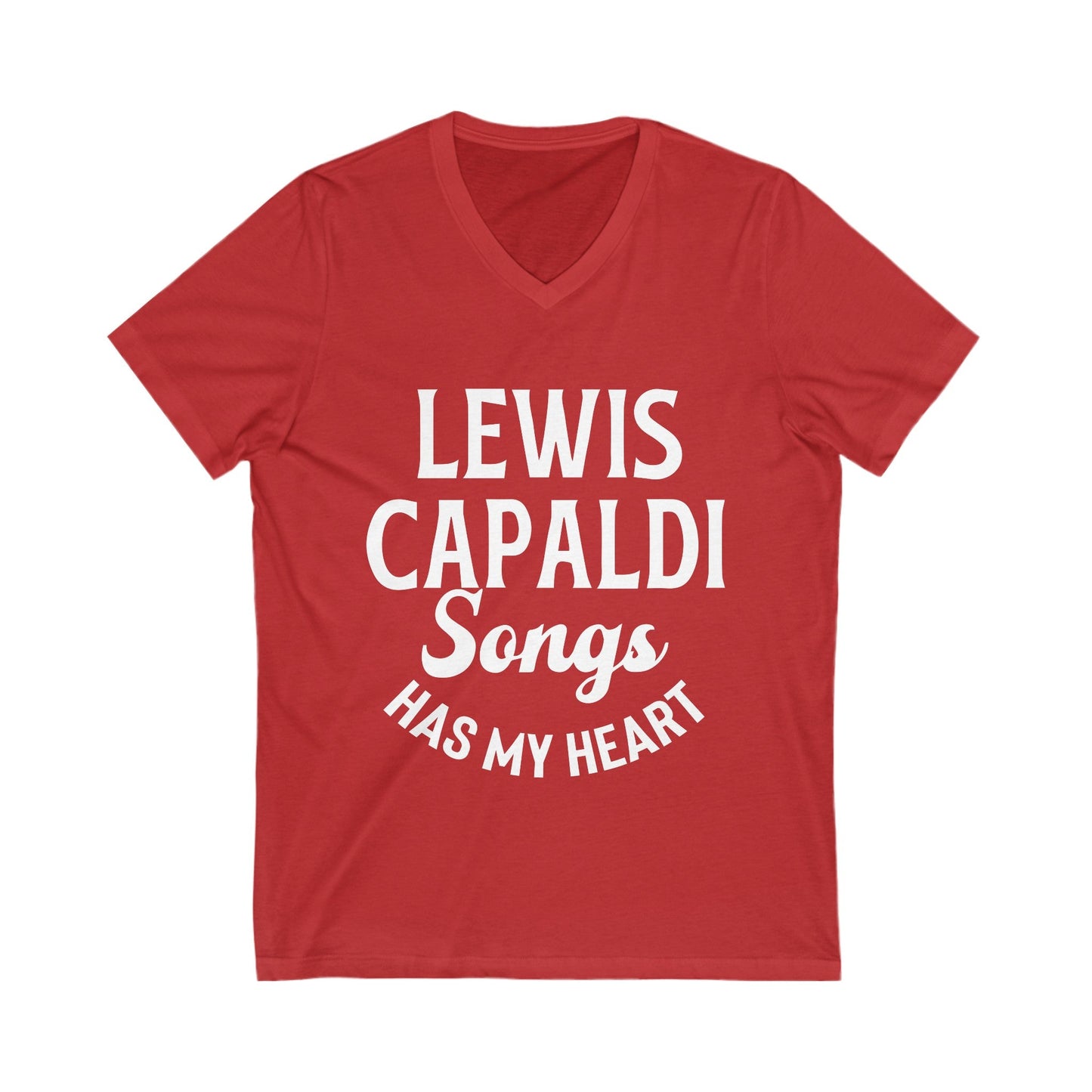 Lewis Capaldi Unisex Jersey Short Sleeve V-Neck Tee - Lewis Capaldi Songs has my heart