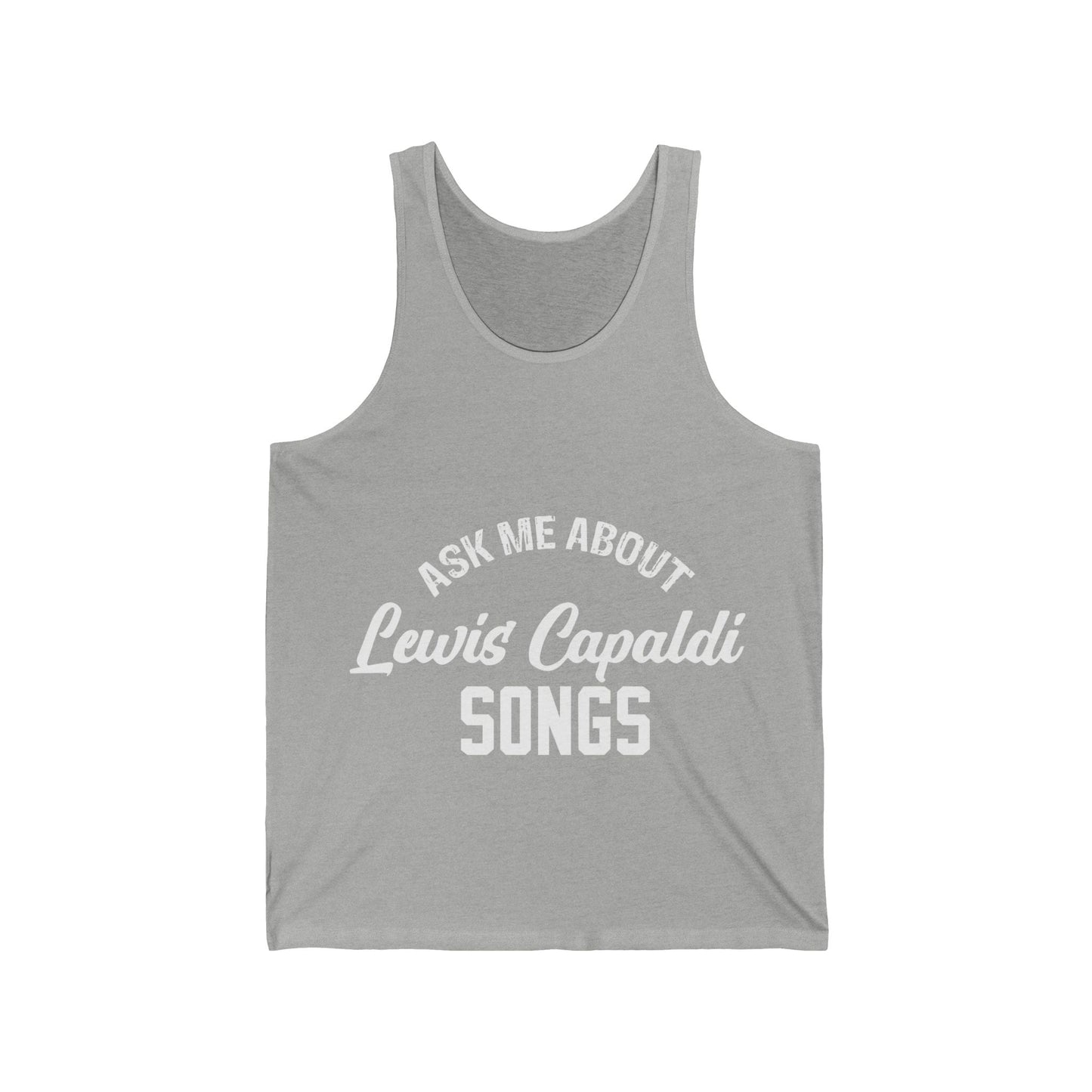 Lewis Capaldi Unisex Jersey Tank Top - Ask me about Lewis Capaldi Songs