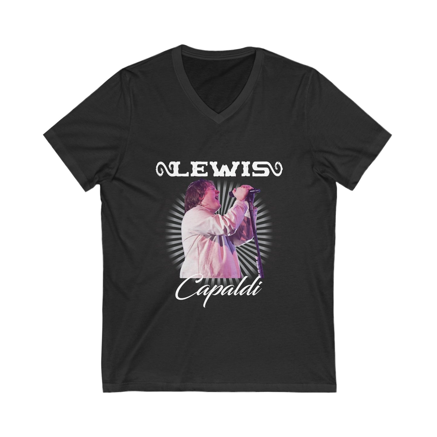 Lewis Capaldi Unisex Jersey Short Sleeve V-Neck Tee - Graphic