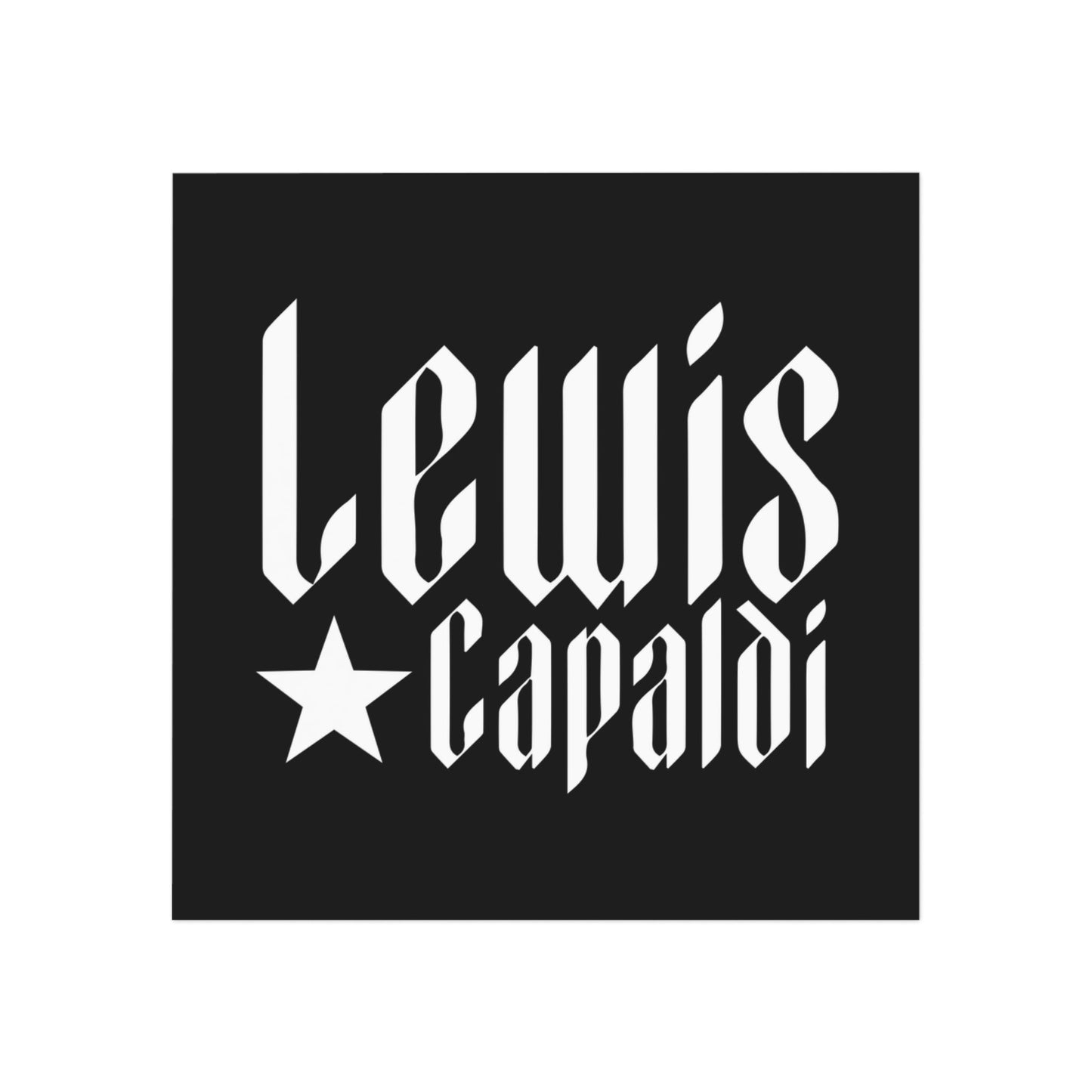 Lewis Capaldi Square Magnet - Writing