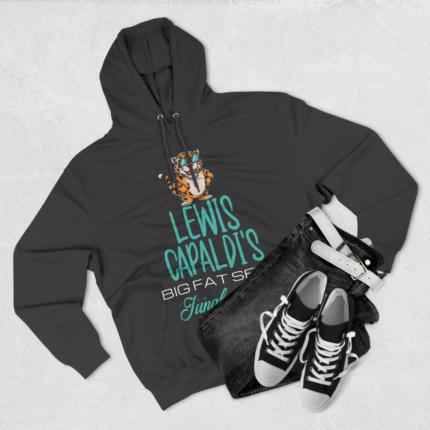 Lewis Capaldi Three-Panel Fleece Hoodie - Big Fat Sexy Jungle Cats - Hoodie