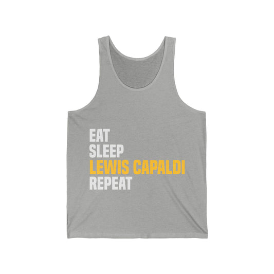 Lewis Capaldi Unisex Jersey Tank Top - Eat sleep Lewis Capaldi repeat