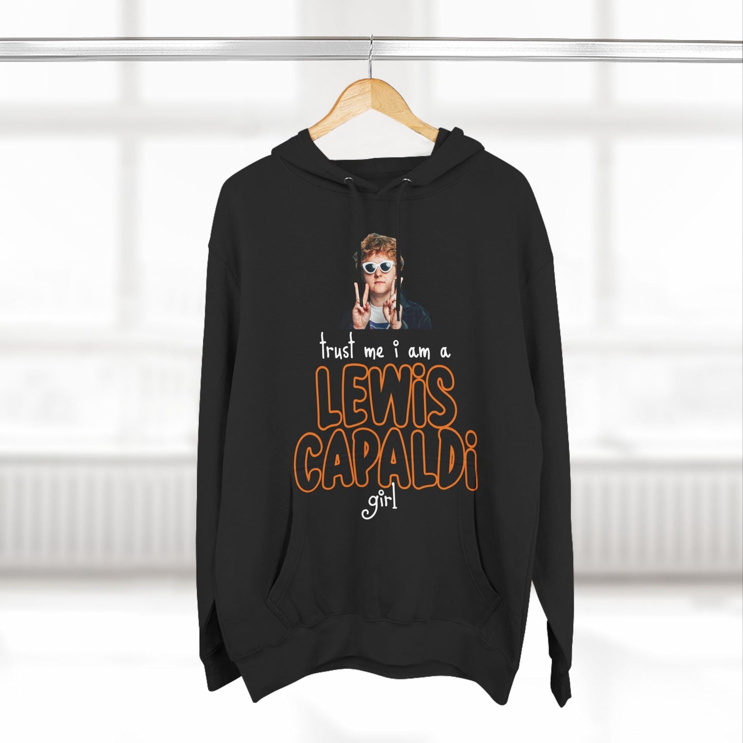 Lewis Capaldi Three-Panel Fleece Hoodie - Trust me I am a Lewis Capaldi girl