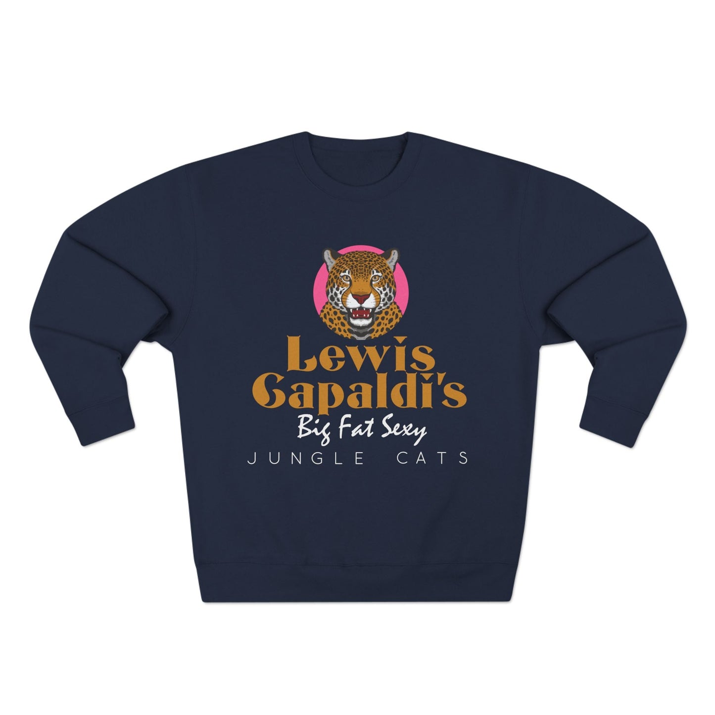 Lewis Capaldi Unisex Crewneck Sweatshirt - Big Fat Sexy Jungle Cats - Navy / S - Sweatshirt