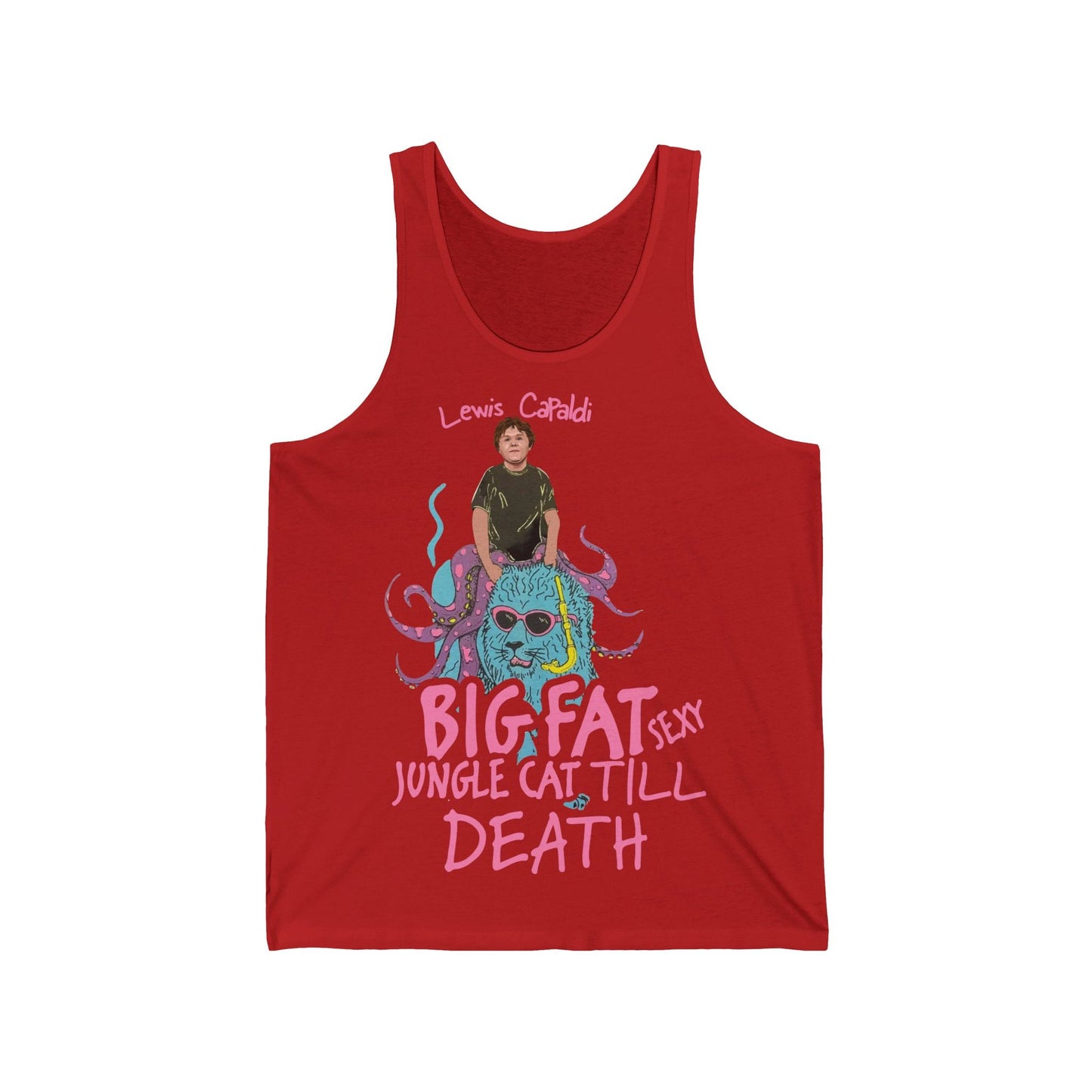 Lewis Capaldi Unisex Jersey Tank Top - Big Fat Sexy jungle cats