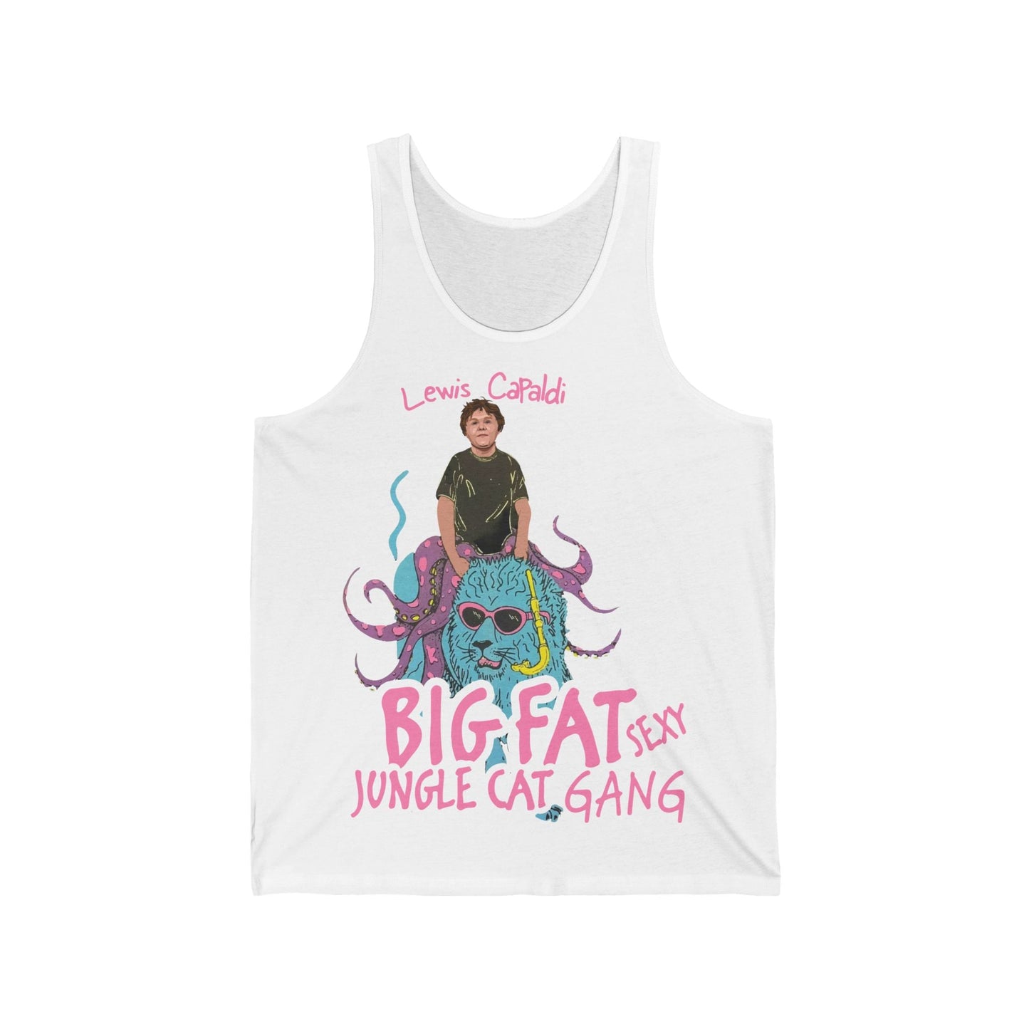 Lewis Capaldi Unisex Jersey Tank Top - Big Fat Sexy jungle cats