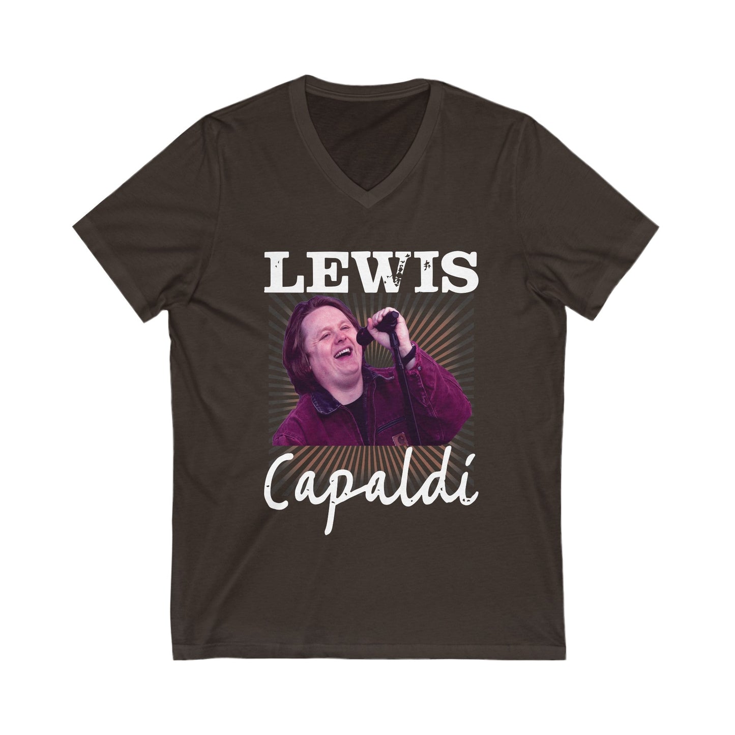 Lewis Capaldi Unisex Jersey Short Sleeve V-Neck Tee - Graphic