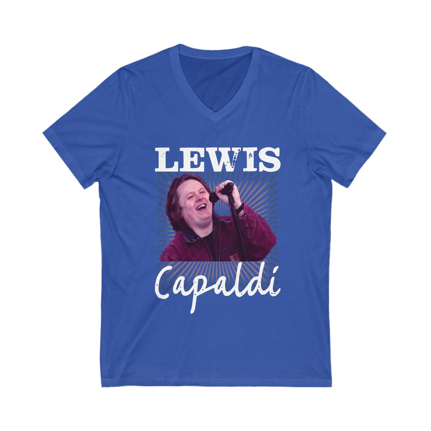 Lewis Capaldi Unisex Jersey Short Sleeve V-Neck Tee - Graphic