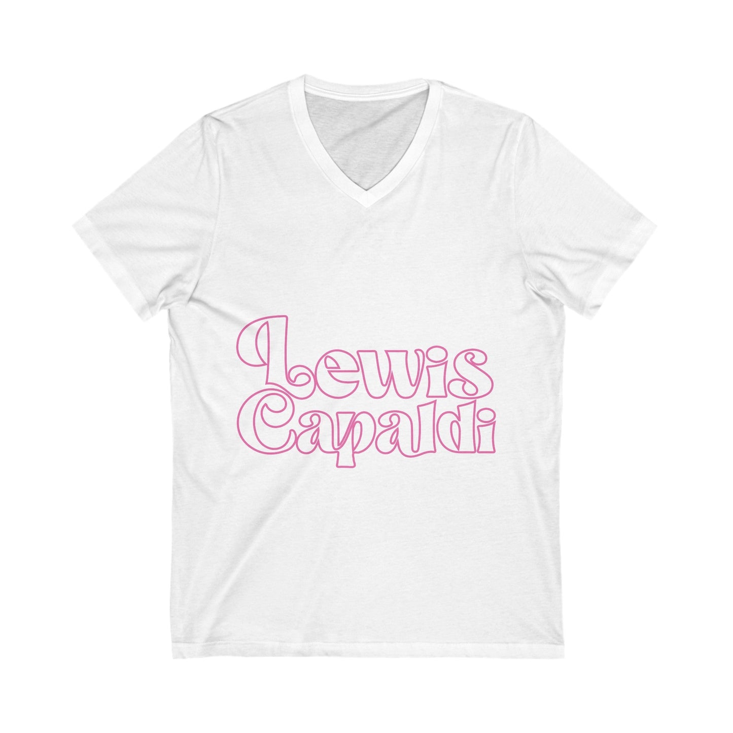 Lewis Capaldi Unisex Jersey Short Sleeve V-Neck Tee - Writing