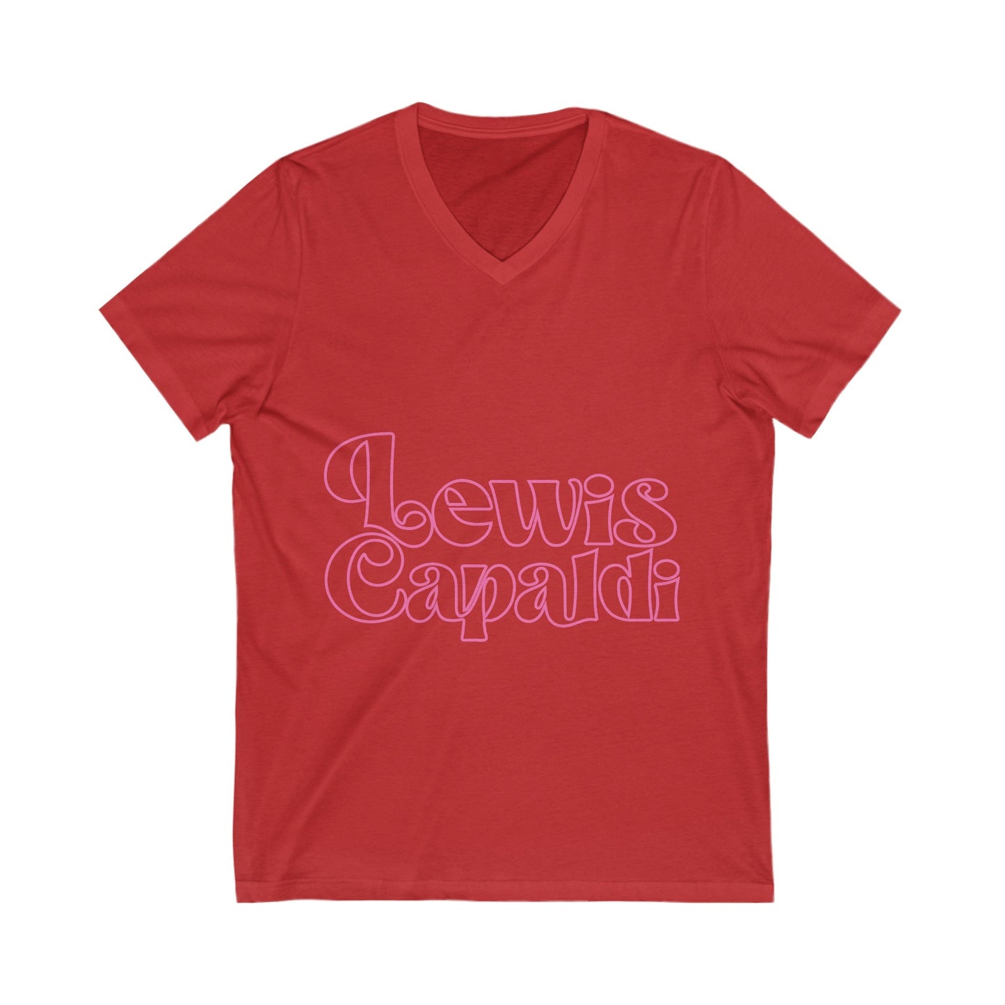 Lewis Capaldi Unisex Jersey Short Sleeve V-Neck Tee - Writing