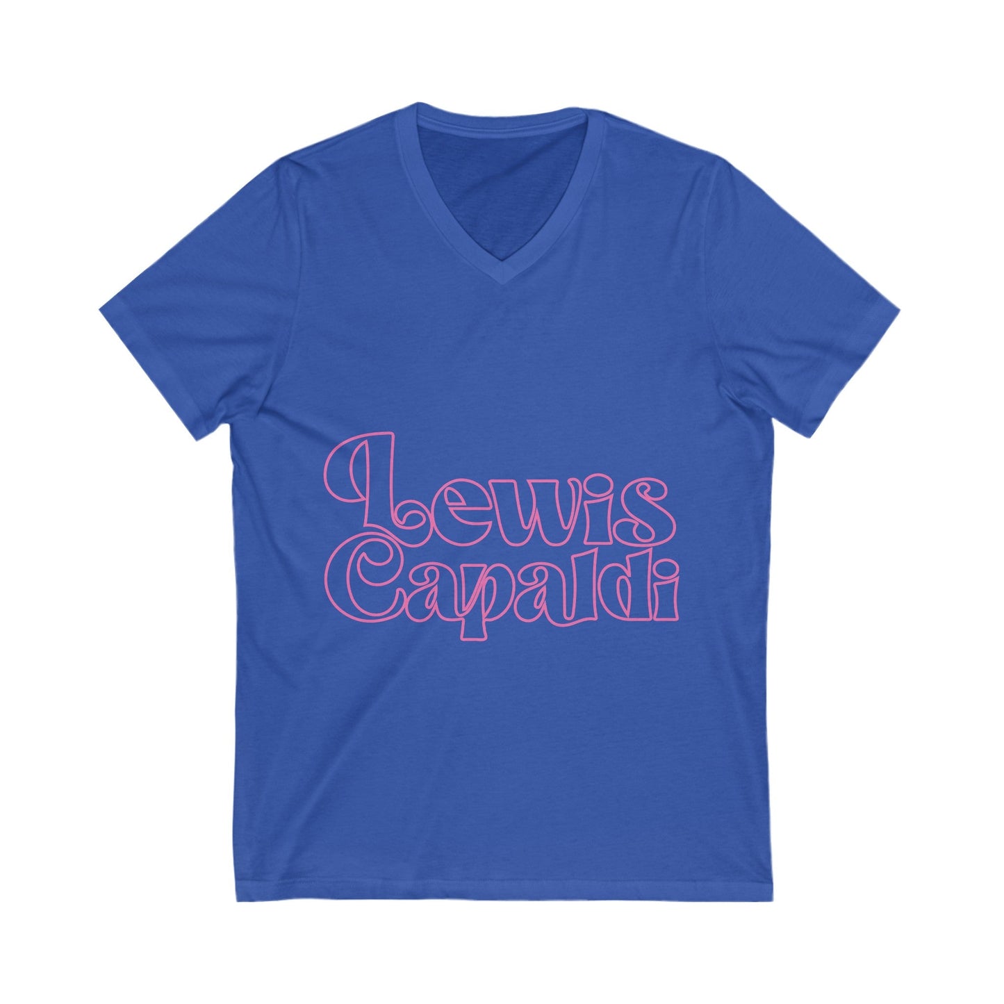 Lewis Capaldi Unisex Jersey Short Sleeve V-Neck Tee - Writing