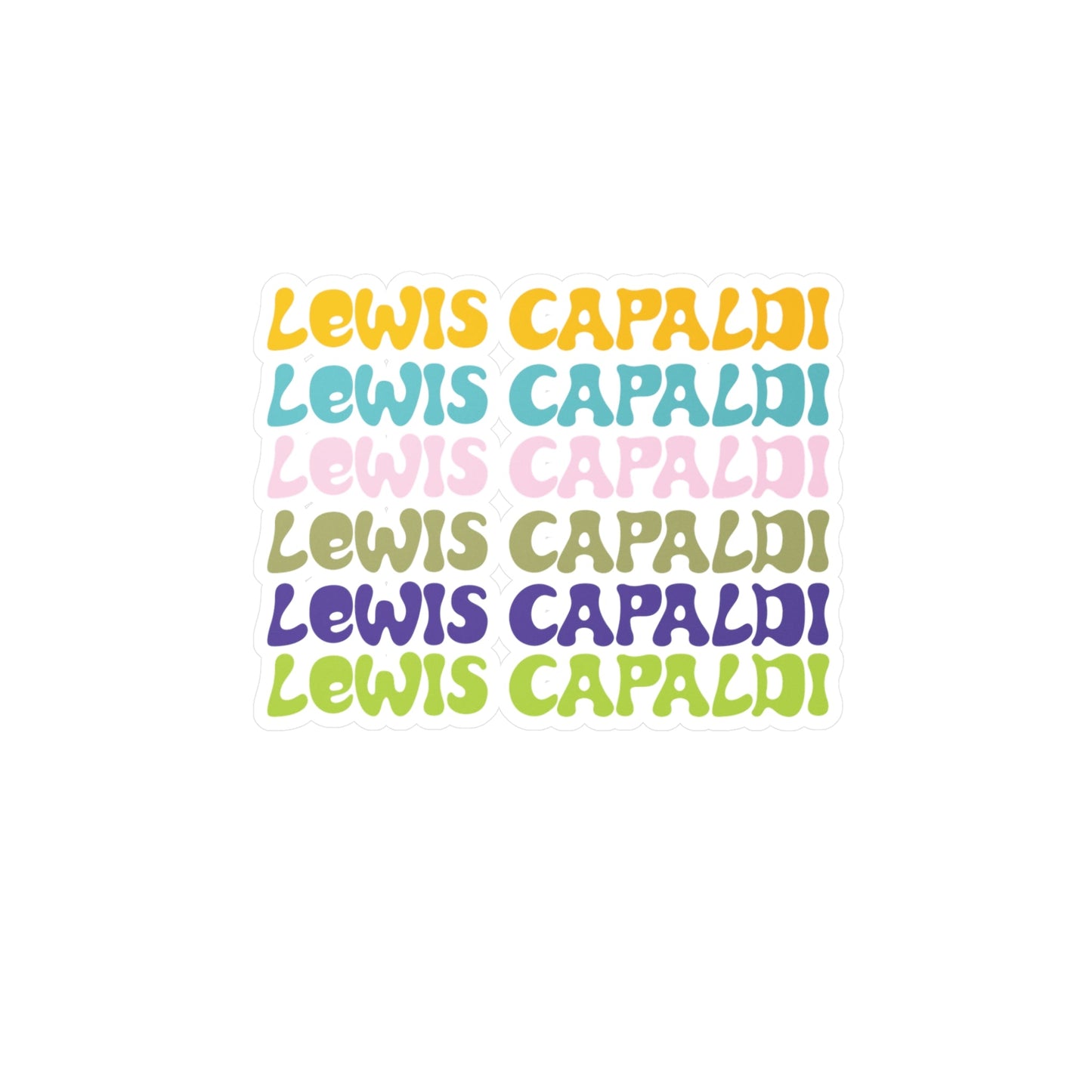 Lewis Capaldi Kiss-Cut Vinyl Stickers - Writing