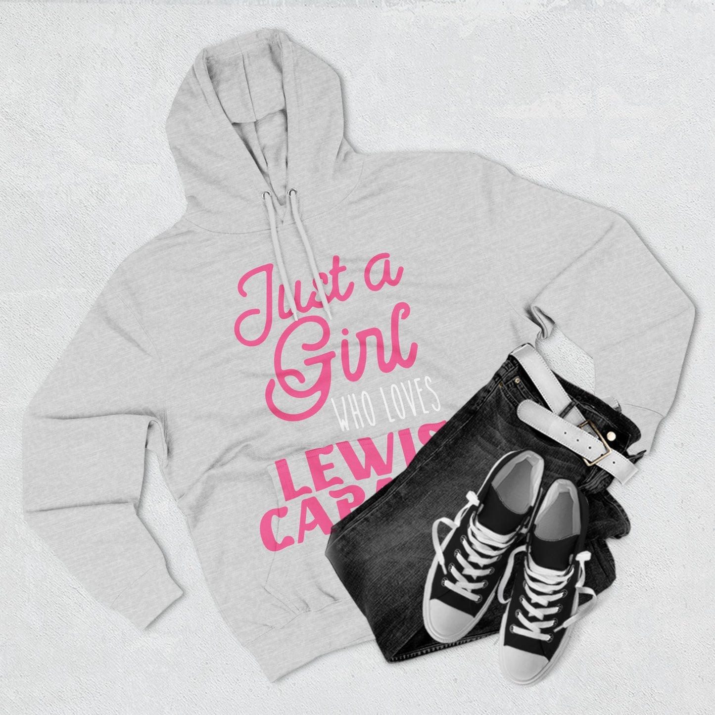 Lewis Capaldi Three-Panel Fleece Hoodie - Just a girl who loves Lewis Capaldi