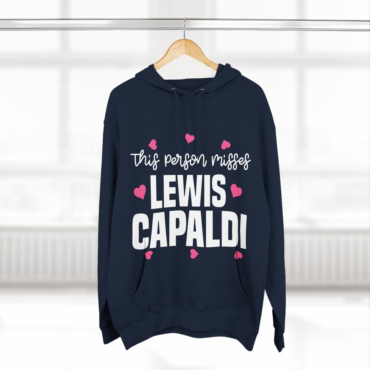 Lewis Capaldi Three-Panel Fleece Hoodie - This Person Misses Lewis Capaldi