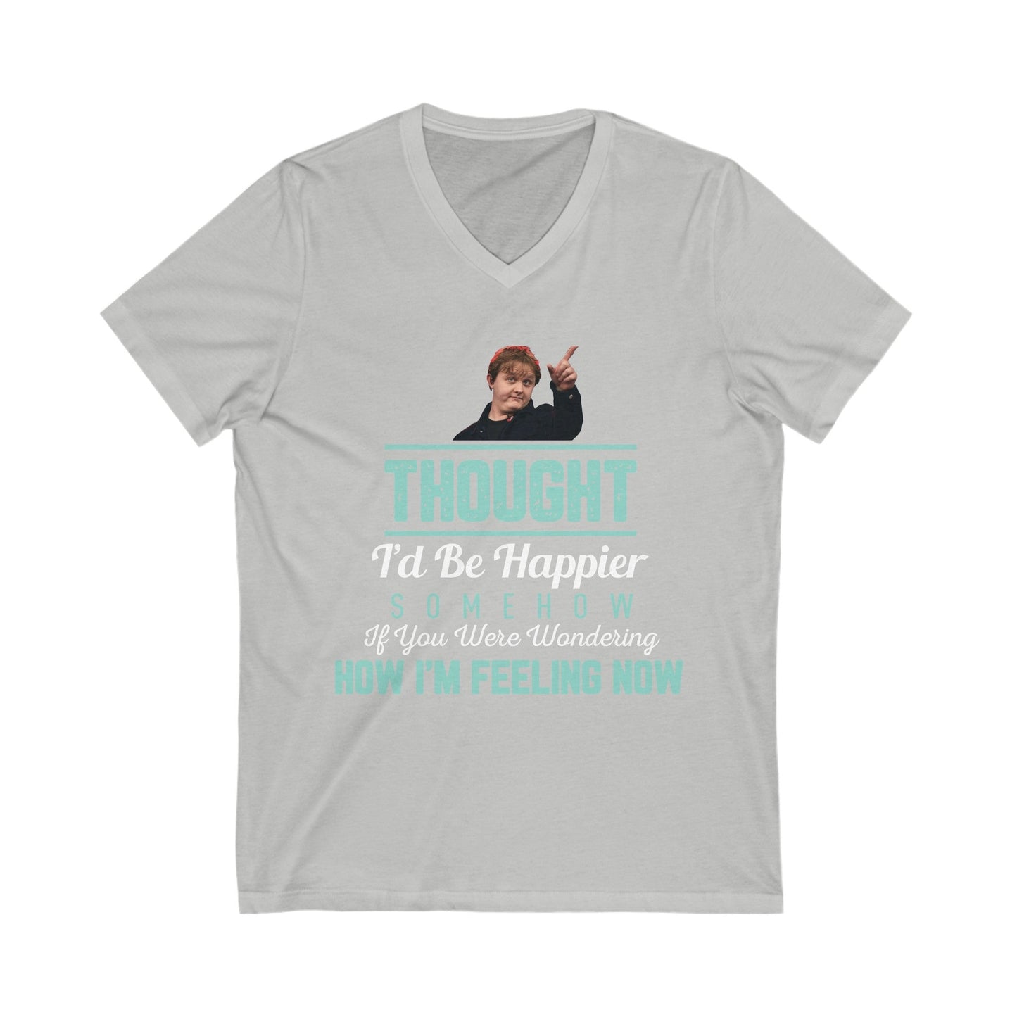 Lewis Capaldi Unisex Jersey Short Sleeve V-Neck Tee - Thought I'd be happier