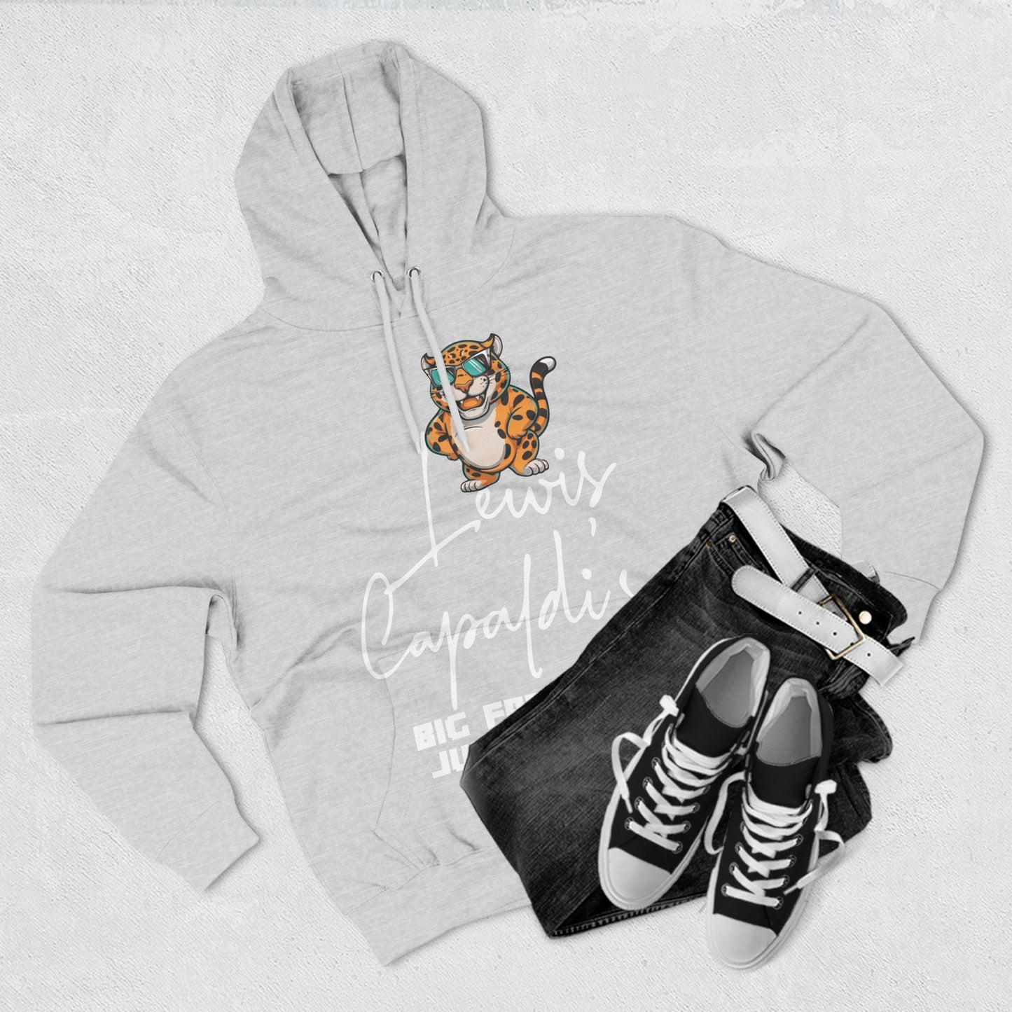 Lewis Capaldi Three-Panel Fleece Hoodie - Big Fat Sexy Jungle Cats - Hoodie