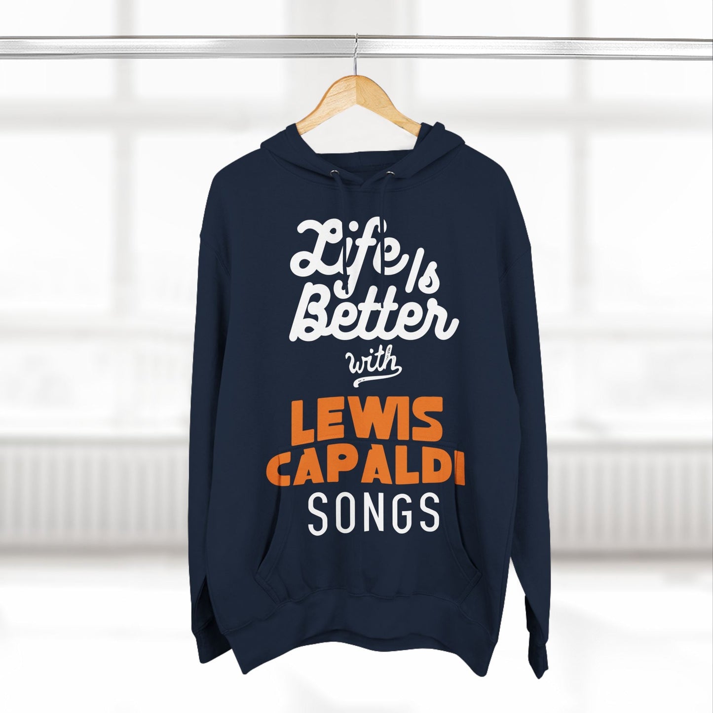 Lewis Capaldi Three-Panel Fleece Hoodie - Life is better with Lewis Capaldi songs