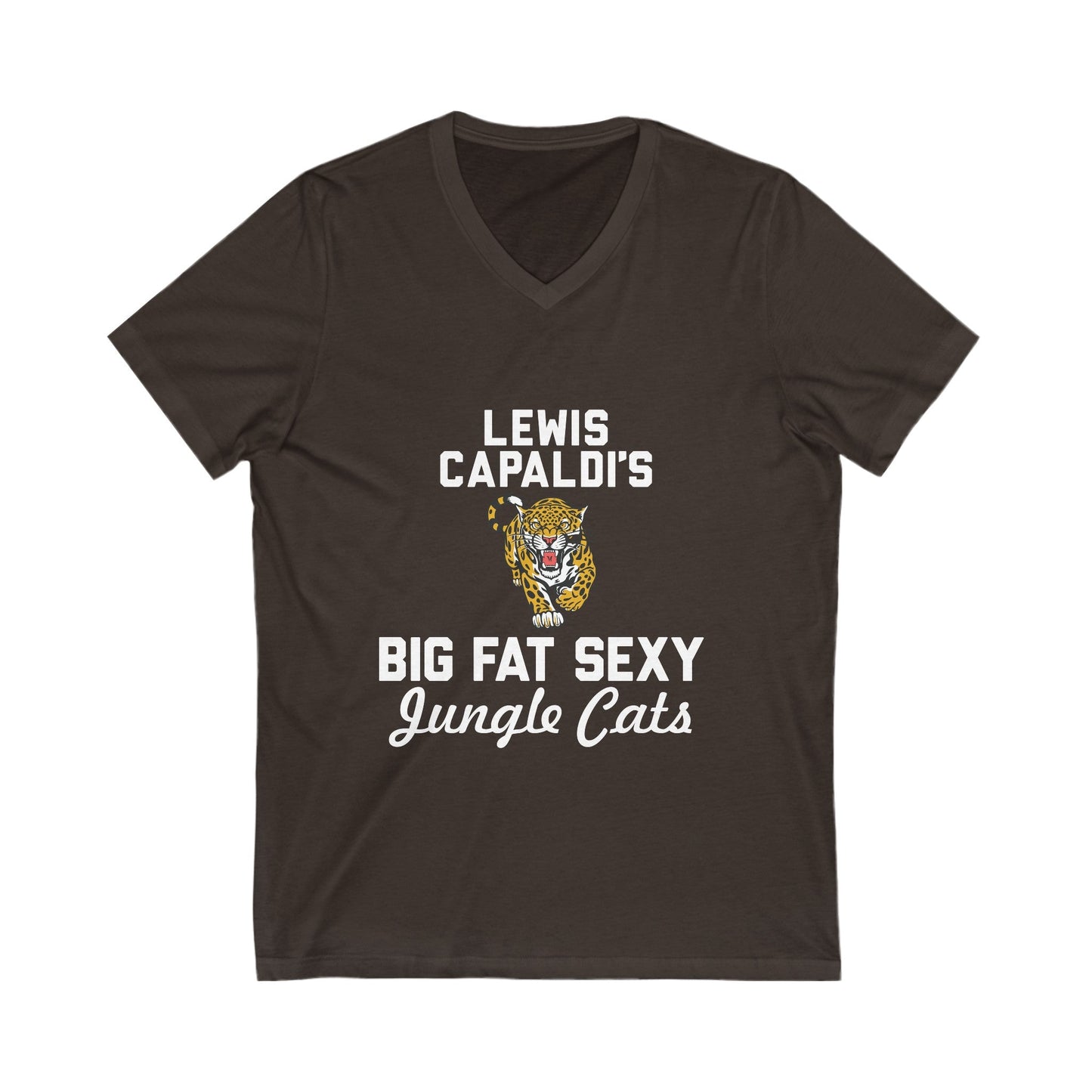 Lewis Capaldi Unisex Jersey Short Sleeve V-Neck Tee - Big Fat Sexy jungle cats