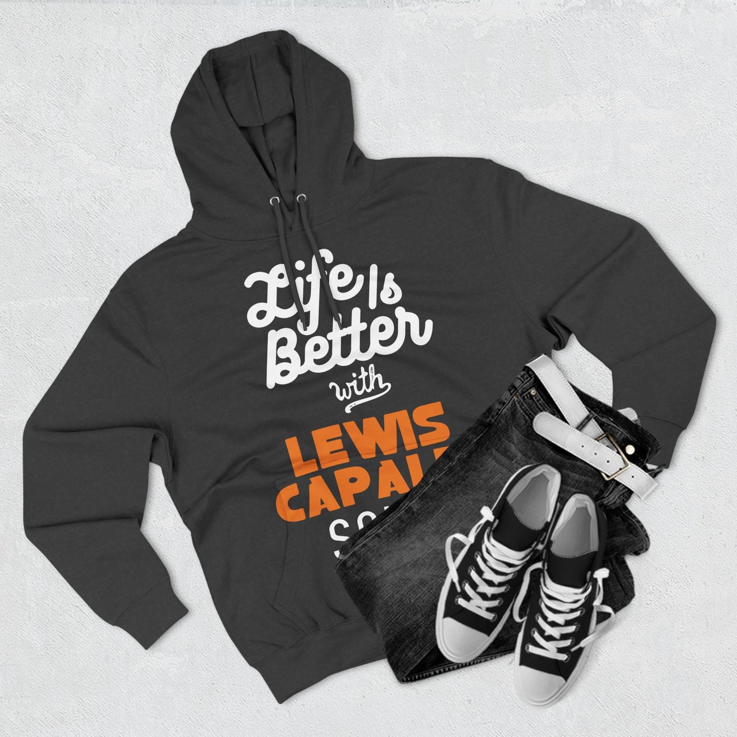 Lewis Capaldi Three-Panel Fleece Hoodie - Life is better with Lewis Capaldi songs