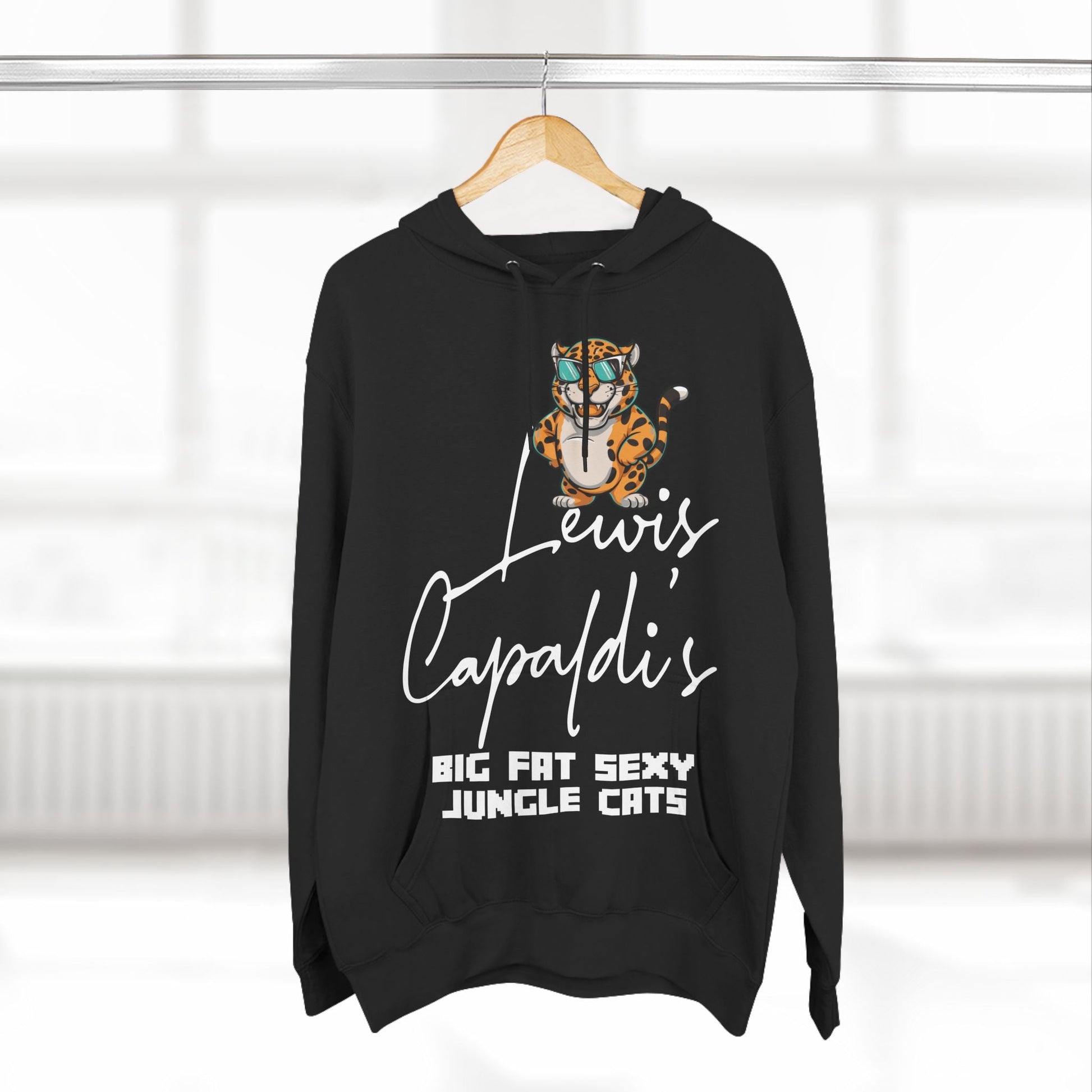 Lewis Capaldi Three-Panel Fleece Hoodie - Big Fat Sexy Jungle Cats - Hoodie