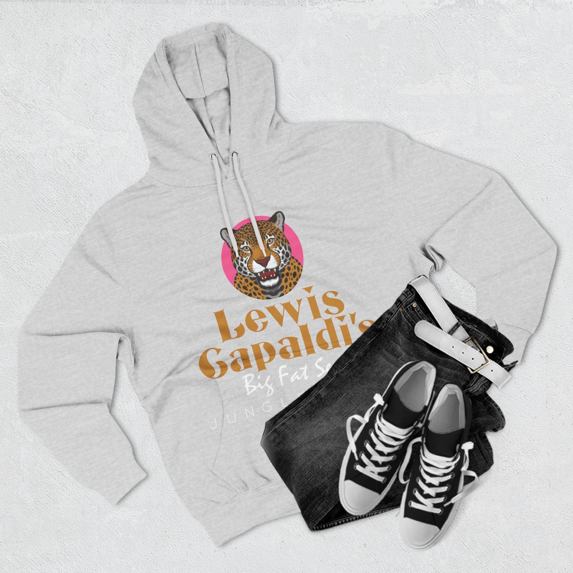 Lewis Capaldi Three-Panel Fleece Hoodie - Big Fat Sexy Jungle Cats - Hoodie