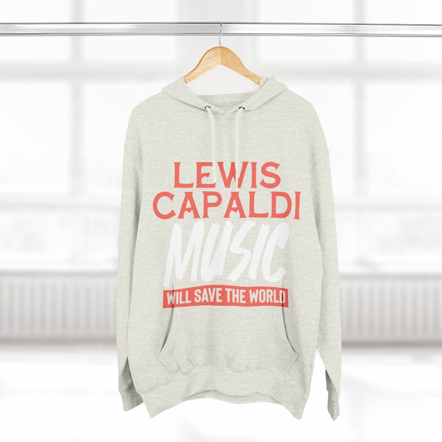 Lewis Capaldi Three-Panel Fleece Hoodie - Lewis Capaldi music will save the world