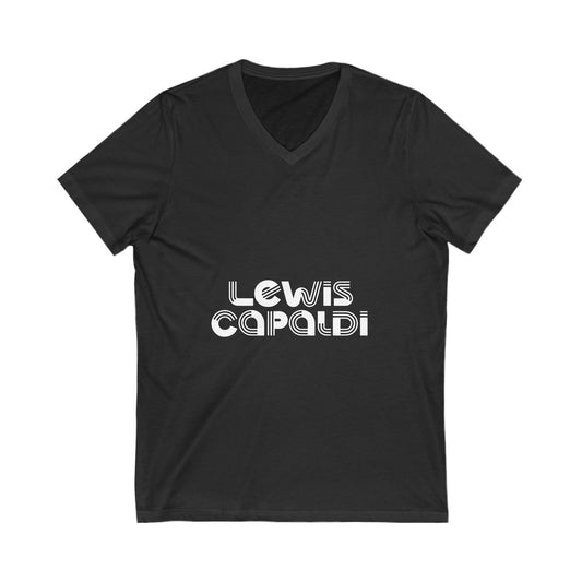 Lewis Capaldi Unisex Jersey Short Sleeve V-Neck Tee - Writing