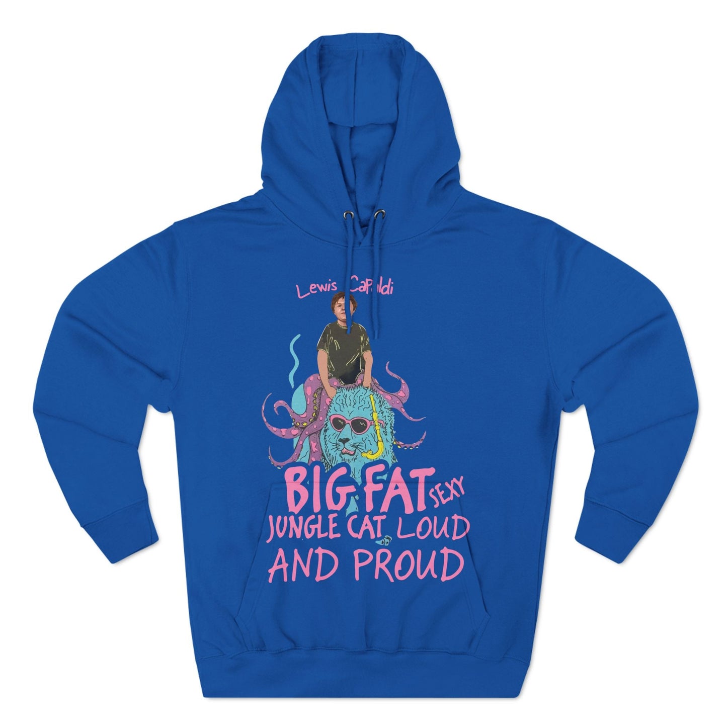 Lewis Capaldi Three-Panel Fleece Hoodie - Big Fat Sexy jungle cats