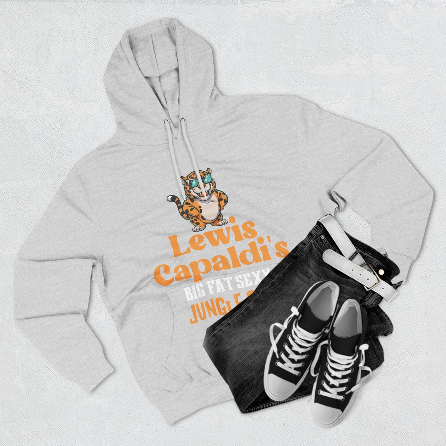 Lewis Capaldi Three-Panel Fleece Hoodie - Big Fat Sexy Jungle Cats - Hoodie