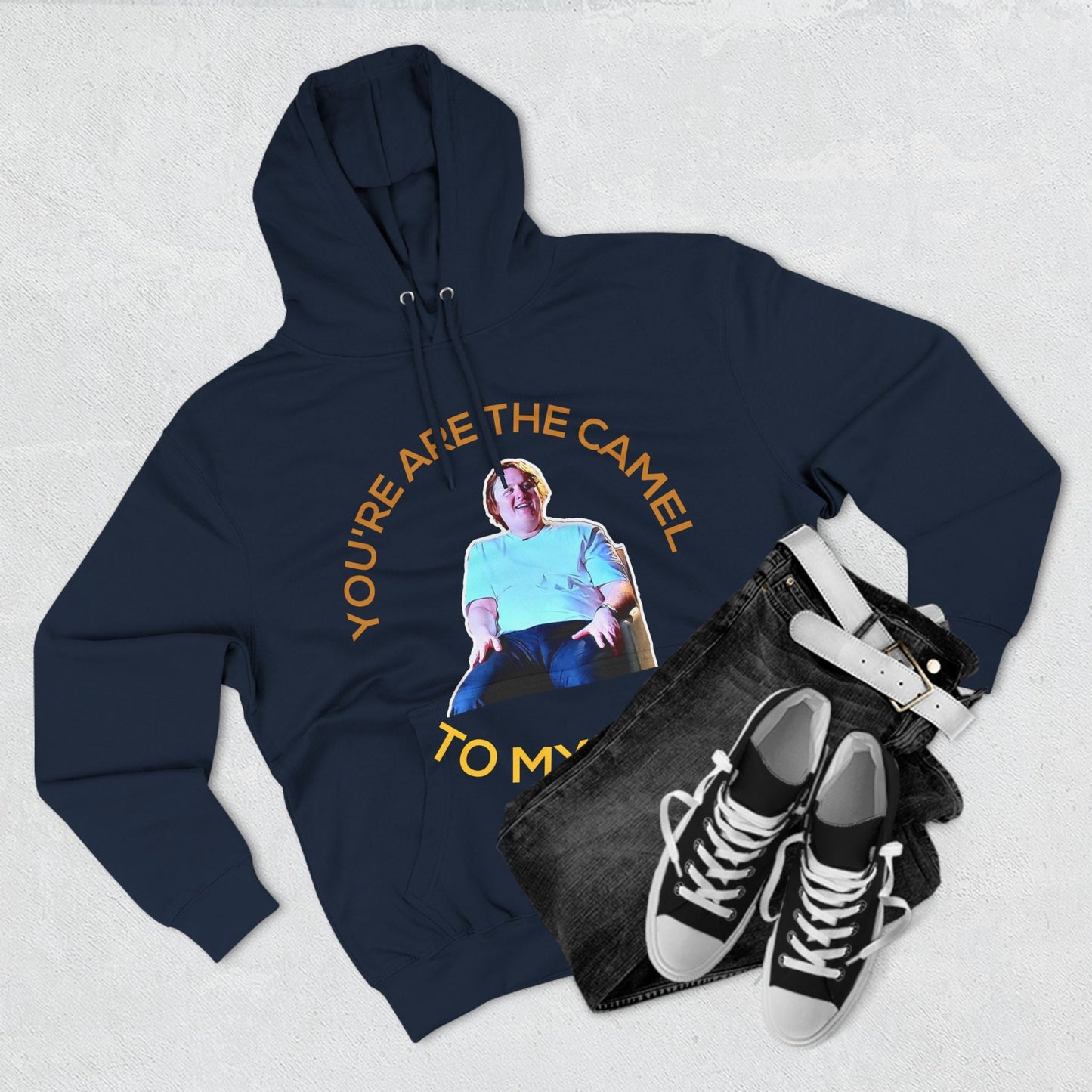 Lewis Capaldi Three-Panel Fleece Hoodie - You're the camel to my toe