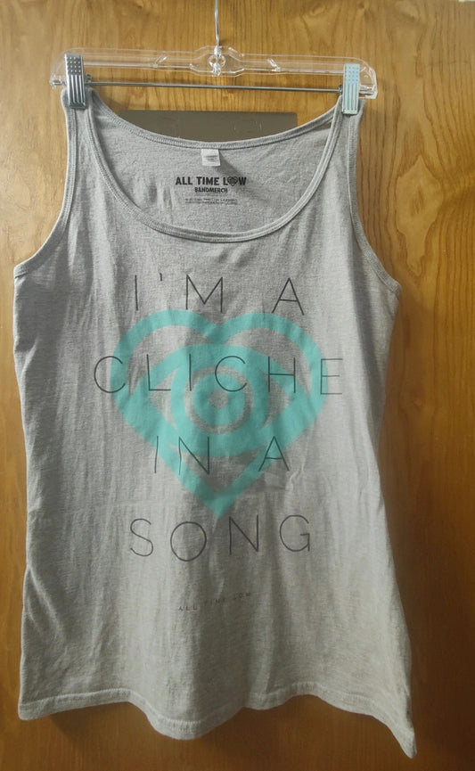 All Time Low Band Merch Vest Top Grey Marl Graphic Tank Ladies L Official 2015 alcyone213k