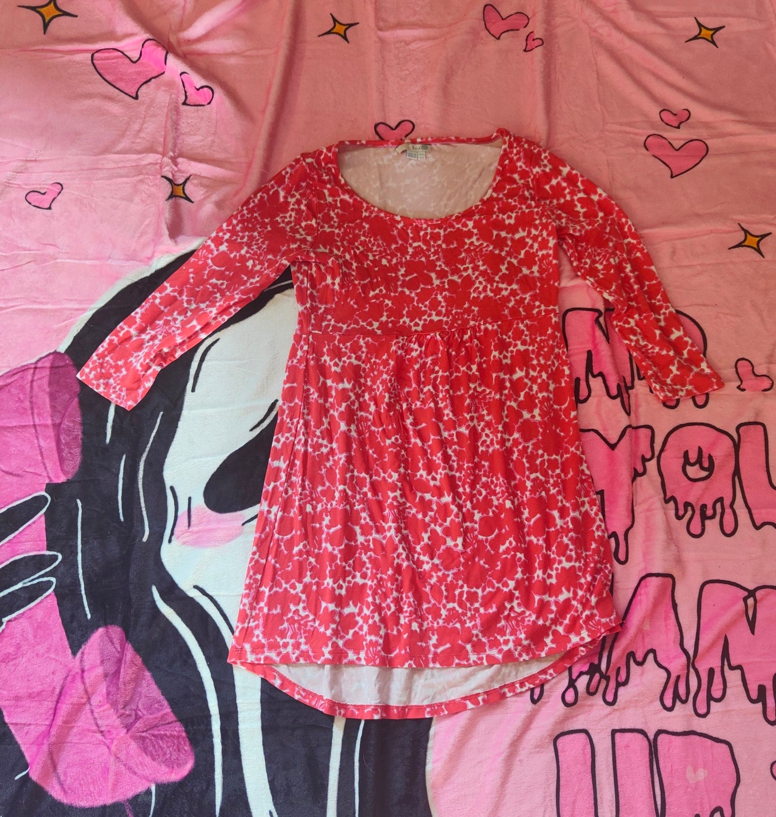 Boden Red &amp; White Floral Dress UK 12 Viscose &amp; Elastane alcyone213k