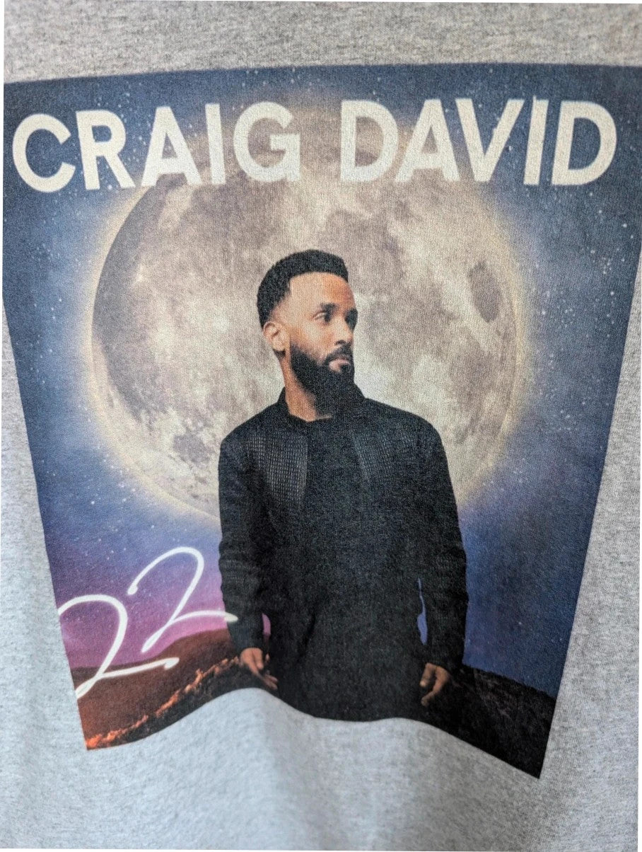 Official Craig David grey graphic tee featuring 22 album artwork print on soft cotton.