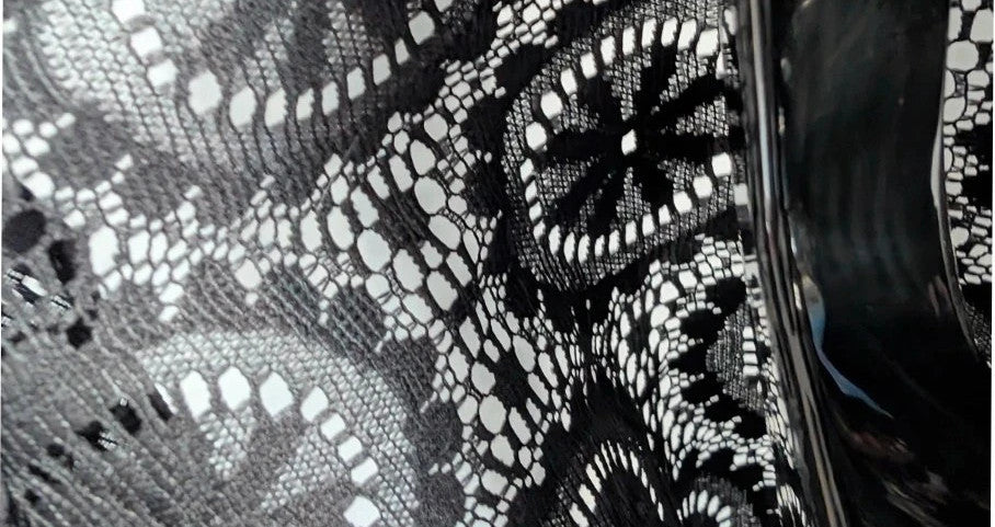 Atmosphere black sleeveless top sheer lace floral pattern Peter Pan collar detail
