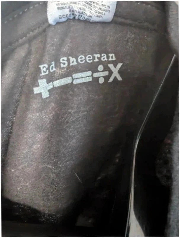 Ed Sheeran black graphic t-shirt with vibrant Mathematics tour print and back dates.
