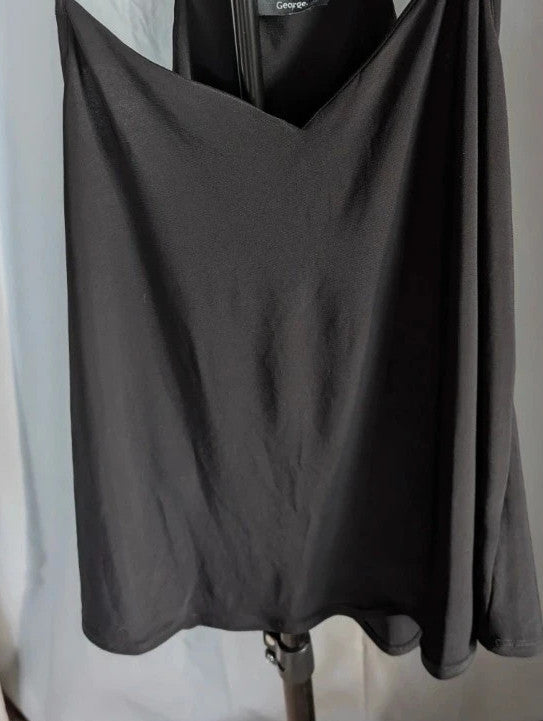 George black halterneck camisole top with chunky gold chain straps and V-neckline.