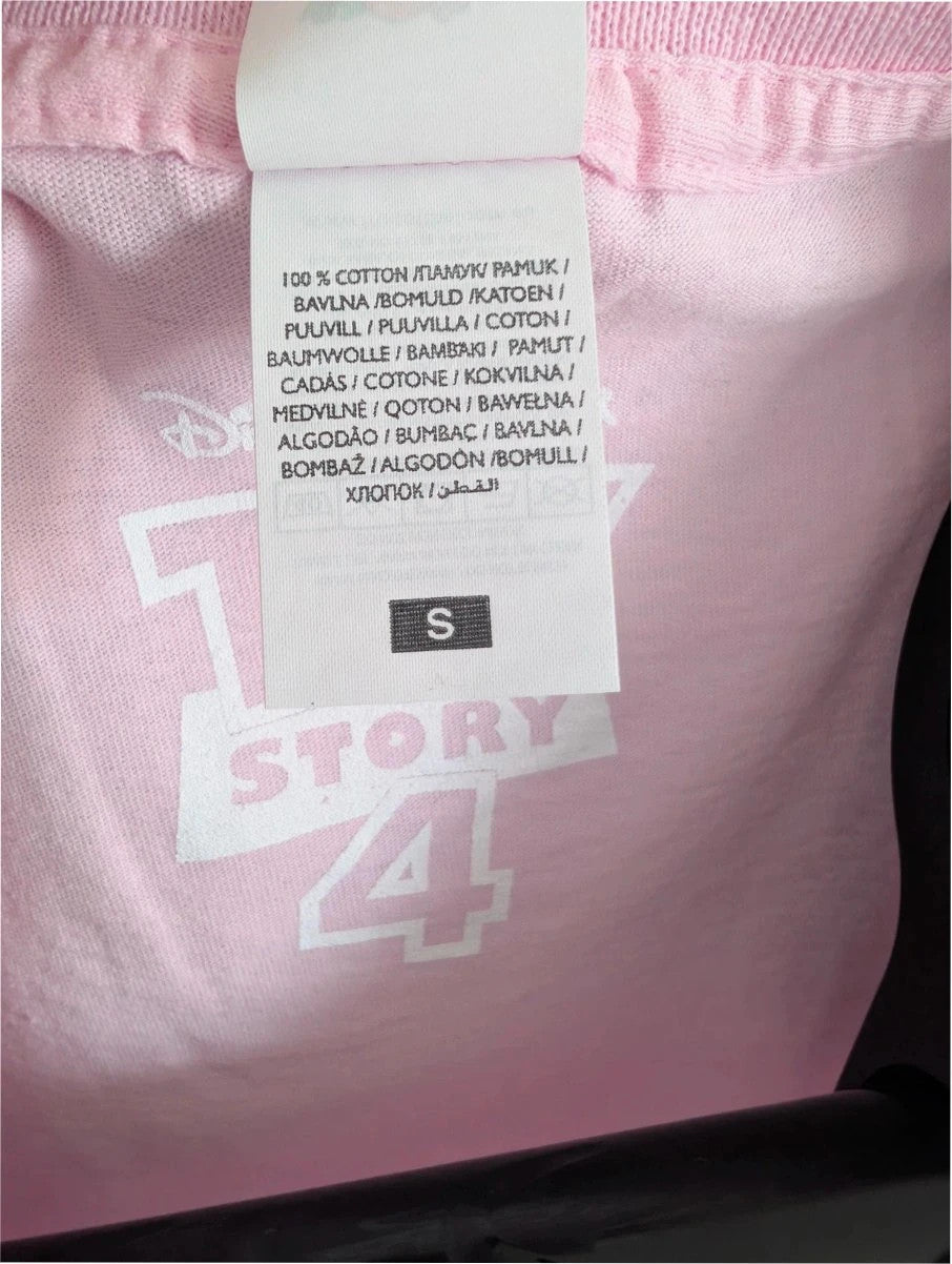 Disney pink graphic t-shirt featuring Bo Peep and "Fight Like A Girl!" text.