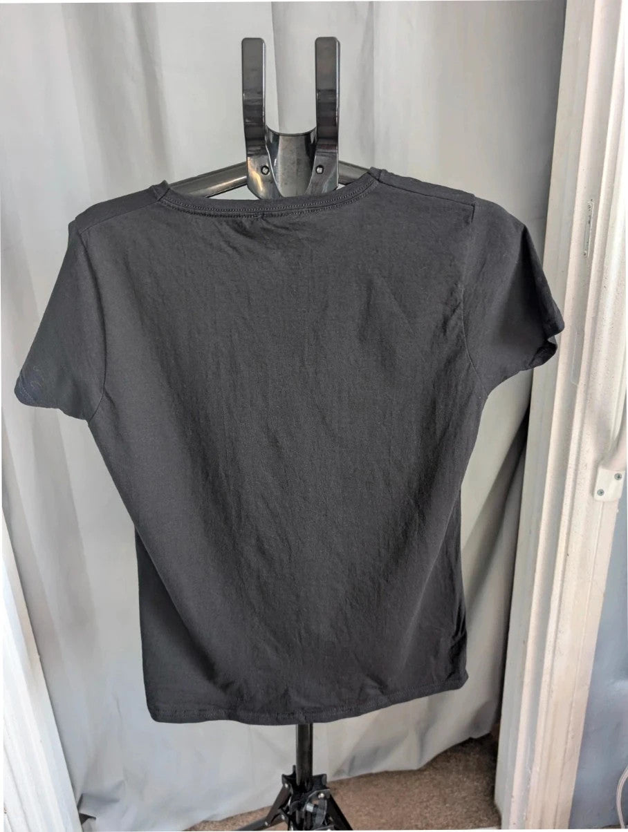 Marvel graphic tee black featuring Thanos and character collage in monochrome print.