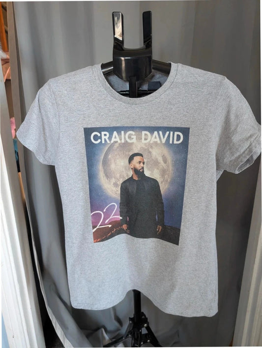 Official Craig David grey graphic tee featuring 22 album artwork print on soft cotton.